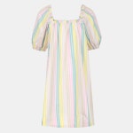 [GANNI가니]가니 스트라이프 코튼 미니 드레스 화이트 F7980 999 [W CONCEPT]