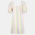 [GANNI가니]가니 스트라이프 코튼 미니 드레스 화이트 F7980 999 [W CONCEPT]