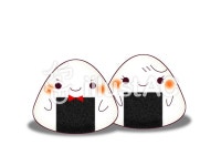 무료 클립 아트 : 주먹밥 귀여운 남편과 아내 일러스트 밥 - 370066 | illustAC