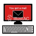 무료 클립 아트 : 방범 PC 컴퓨터 와 메일 전자 메일 - 995854 | illustAC