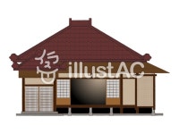 무료 클립 아트 : 고민가 목조 건축 단층 홈 민가 - 868340 | illustAC