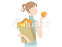무료 클립 아트 : 여성, 구매, 과일, 미용술, 건강 - 1068308 | illustAC