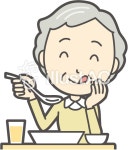 무료 클립 아트 : 그림 여성 노인 식사 맛있는 - 1180957 | illustAC