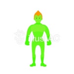 무료 클립 아트 : 그린 맨 남성 외계인 녹색 전신 - 246459 | illustAC