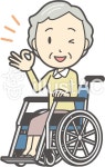 무료 클립 아트 : 여성 노인 휠체어 할머니 오케이 - 1182227 | illustAC