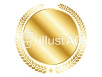 무료 클립 아트 : 테두리 골든 월계수 금상 프레임 - 1199433 | illustAC