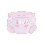 무료 클립 아트 : 테이프 식 종이 기저귀 천 기저귀 むつき 베이비 잡화 - 45459 | illustAC