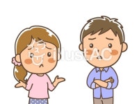 무료 클립 아트 : 남자와 여자 대화 이야기 토론 커플 - 981011 | illustAC