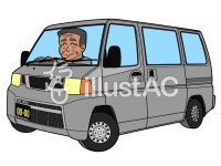 무료 클립 아트 : 택배 놀이기구 노인 경차 자동차 - 780021 | illustAC