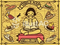 무료 클립 아트 : 세계 여행, 세계 요리, 세계지도, 캐리 백, 맛있는 - 1071373 | illustAC