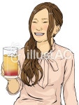 무료 클립 아트 : 그림 여성 성인 한잔 술 - 303744 | illustAC