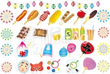 무료 클립 아트 : 포장 마차, いかやき, 슈퍼 볼, 오징어 구이, 불쑥 - 223639 | illustAC