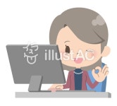 무료 클립 아트 : 노인 할머니 시니어 디지털 컴퓨터 - 1175064 | illustAC