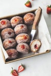 Strawberry Rhubarb Filled Donut Recipe | food, sweets 그리고 donuts