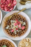 This waffle bar is the best breakfast for overnight guests! - Sugar and Charm - sweet recipes - entertaining tips - lifestyle... 