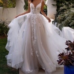 Style H1394 by Moonlight Couture. #deepsweetheart #tulleweddinggown #lacebodice #SheTheBride #brideallwedding | wedding, wedding... 