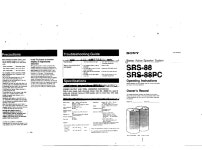 SONY SRS-88PC SPEAKER SYSTEM OPERATING INSTRUCTIONS | ManualsLib SONY SRS-88PC SPEAKER SYSTEM OPERATING INSTRUCTIONS