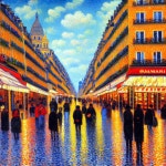Boulevard Montmartre with traffic and people | Deep Dream Generator Boulevard Montmartre with traffic and people