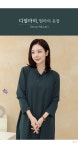 [디얼마미] 삼색 패치 후드 원피스 /마담 미시 중년 여성 빅사이즈 40대 50대