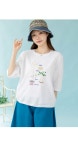새싹 자수 마 반팔티 /마담 미시 중년 여성 빅사이즈 40대 50대