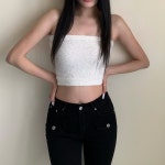 델라인 [단독진행] 앙고라 크롭 튜브탑