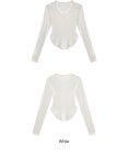 DEVIWEAR | 여성 요가복 DEVI-T0090-화이트 필라테스 뮤즈 라운딩 티셔츠 여성 요가복 DEVI-T0090-화이트 필라테스 뮤즈 라운딩 티셔츠
