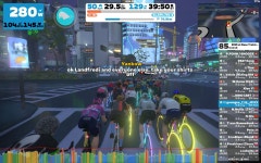 Strava에서 [고총쌤] 최.님이 2022년 12월 25일에 수행한 100.4km 라이딩 활동 [22-로라219] Zwift - Group Ride: 3R Endurance... 