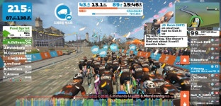 Strava에서 [Team Kook] Y.님이 2022년 12월 16일에 수행한 60.5km 라이딩 활동 Zwift - Pace Partner Ride: Triple  - [Team Kook]... 
