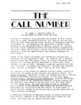 Call Number, Volume 41, Number 1, Fall 1979 - UNT Digital Library Call Number, Volume 41, Number 1, Fall 1979