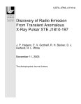 XTE J1810-197 - UNT Digital Library Discovery of Radio Emission From Transient Anomalous X-Ray Pulsar XTE J1810-197