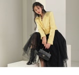 딘트 SK2435 린다 샤 레이어드 밴딩 언발 스커트