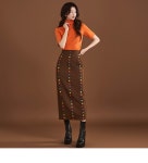 셀럽들의 선택, DINT - SK9227 컬러버튼 하이웨스트 스커트 셀럽들의 선택, DINT