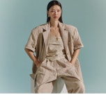 셀럽들의 선택, DINT - J1887 홀더 린넨 오버핏 하프 싱글 자켓 셀럽들의 선택, DINT