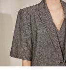 셀럽들의 선택, DINT - J1896 캐엘 린넨 데님 오버핏 투버튼 싱글 자켓 셀럽들의 선택, DINT