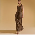 딘트 J1913 펜지 린넨 스퀘어넥 싱글 롱 베스트