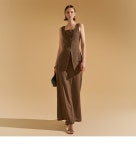 딘트 J1913 펜지 린넨 스퀘어넥 싱글 롱 베스트