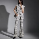 DINT - P3042 코엘 트위드 프린지 체크 부츠컷 슬랙스 셀럽들의 선택, DINT