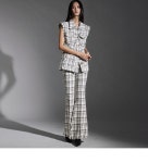 DINT - P3042 코엘 트위드 프린지 체크 부츠컷 슬랙스 셀럽들의 선택, DINT