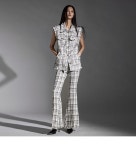 DINT - P3042 코엘 트위드 프린지 체크 부츠컷 슬랙스 셀럽들의 선택, DINT