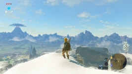 시작의 대지를 벗어났습니다. 경치좋네요. 페라세일하고 방패타기가 너무 신나요 | 젤다의 전설: 브레스 오브 더 와일드 | 미니맵