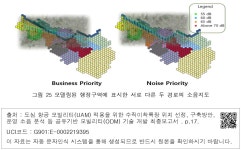 대한민국 국회도서관 | 정보검색 > 소장정보 검색 > 그림 25 모델링된 행정구역에 표시한 서로 다른 두 경로의 소음지도 그림 25 모델링된... 
