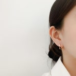 올은(ALLEUN) 실버925 스퀘어 사각 꼬임 원터치 링 귀걸이 - 후기 | 무신사