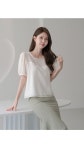 Monoatd｜에델로 퍼프 반팔 블라우스 RP3R26BB020B｜SSF SHOP 에델로 퍼프 반팔 블라우스
