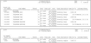 View Lot Transactions
