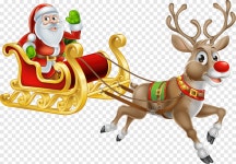 Santa and elk sleigh, winter, christmas png | PNGEgg