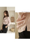 [블리엔 샤틴 드레이프블라우스]