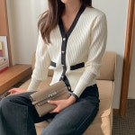 [[한정수량 SALE][하이퀄리티]라니 골지 배색가디건]