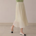 [[기획특가1+1]잔잔쉬폰밴딩 플리츠스커트]
