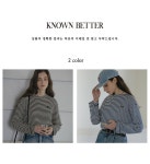 [노운베러]Soft touch loose fit Stripe T-shirt_Black [W CONCEPT]