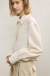 Wire Detail Semi-Sheer Blouse _ Cream :상세정보 - HAGO(하고)